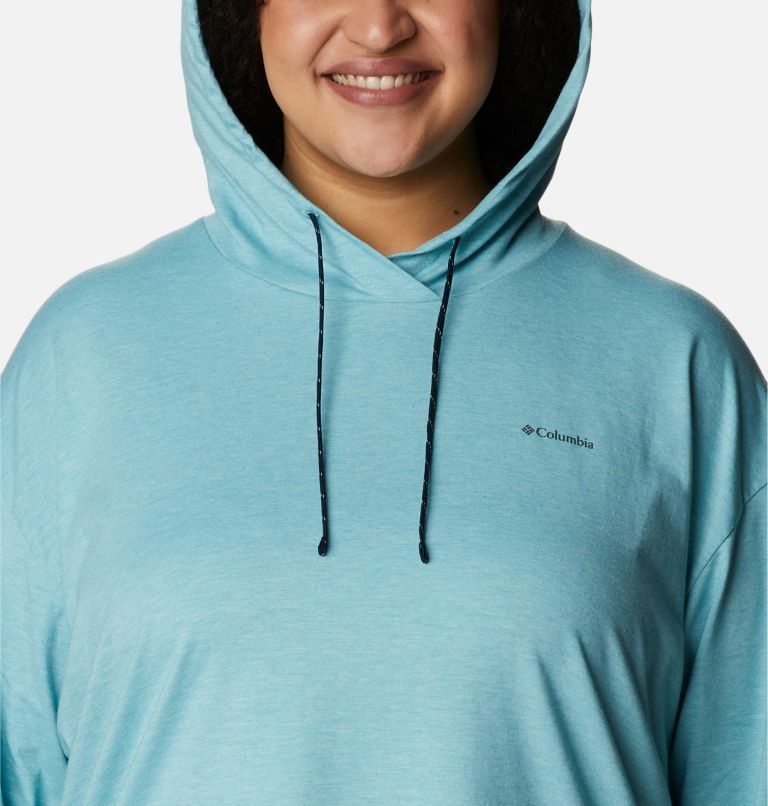 Women's Columbia Sun Trek Pullover Hoodie Turquoise | Plus Size CA-U16C0